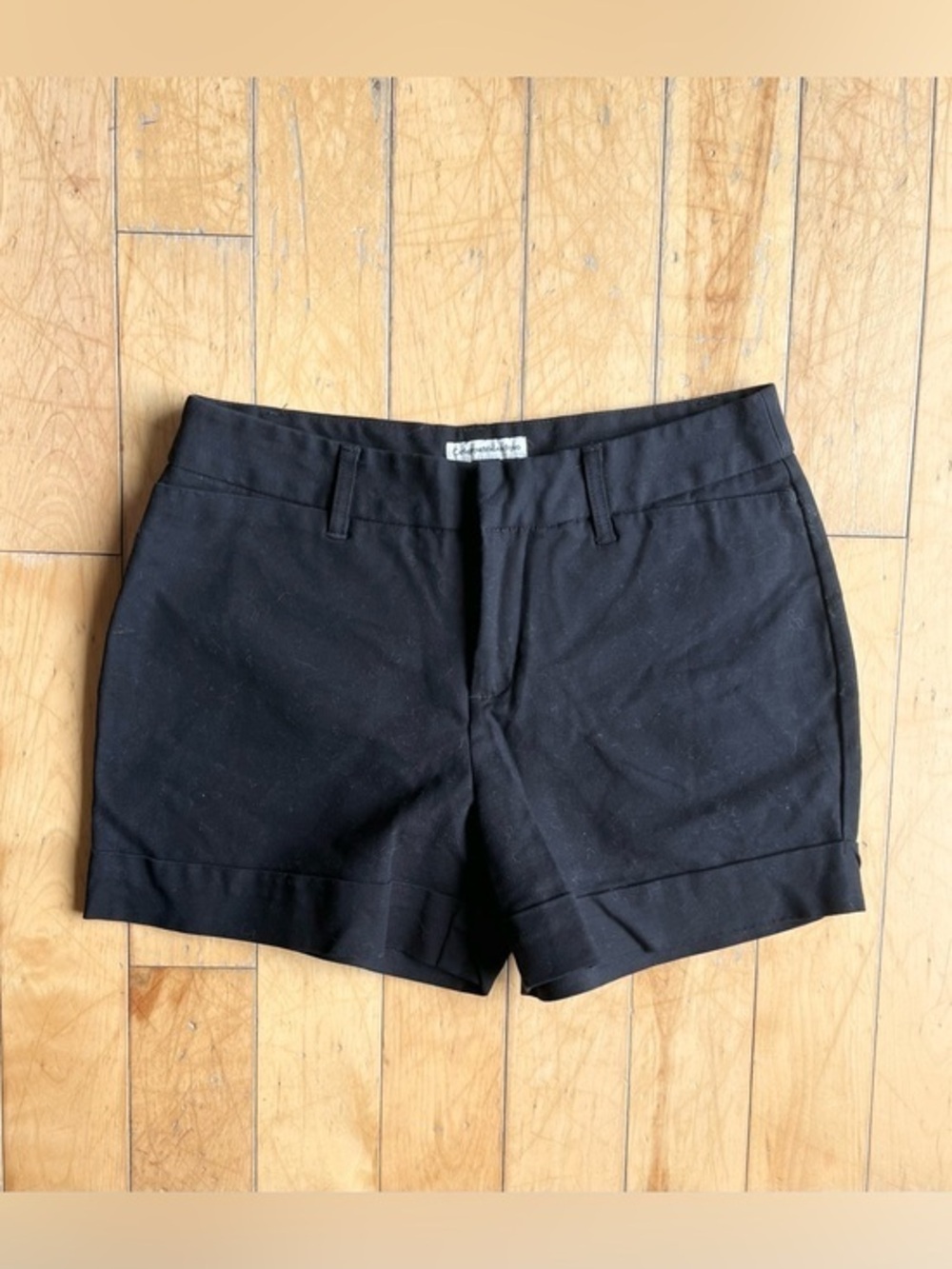 Catherine Malandrino Tailored Black Cotton‑Blend Shorts Size 6